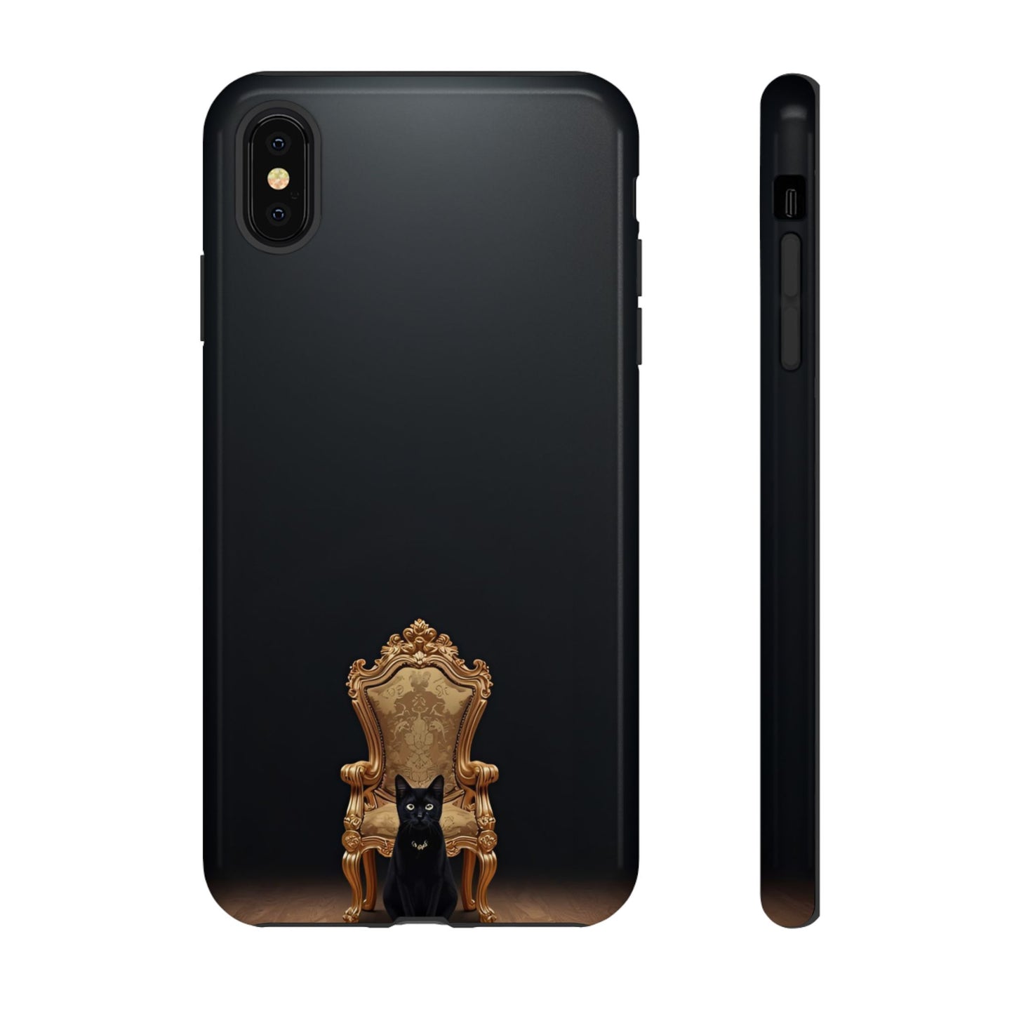 Black Cat on Golden Throne – Premium Phone Case Protective Slim