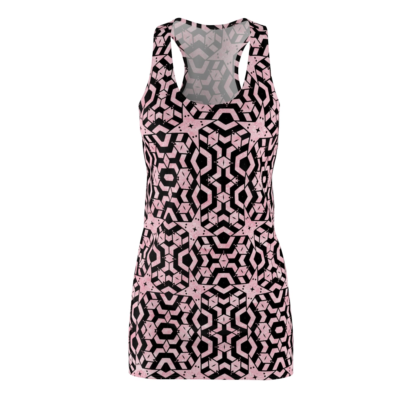 Rosa Racerback Kleid – Sommerkleid für Damen mit abstraktem Muster