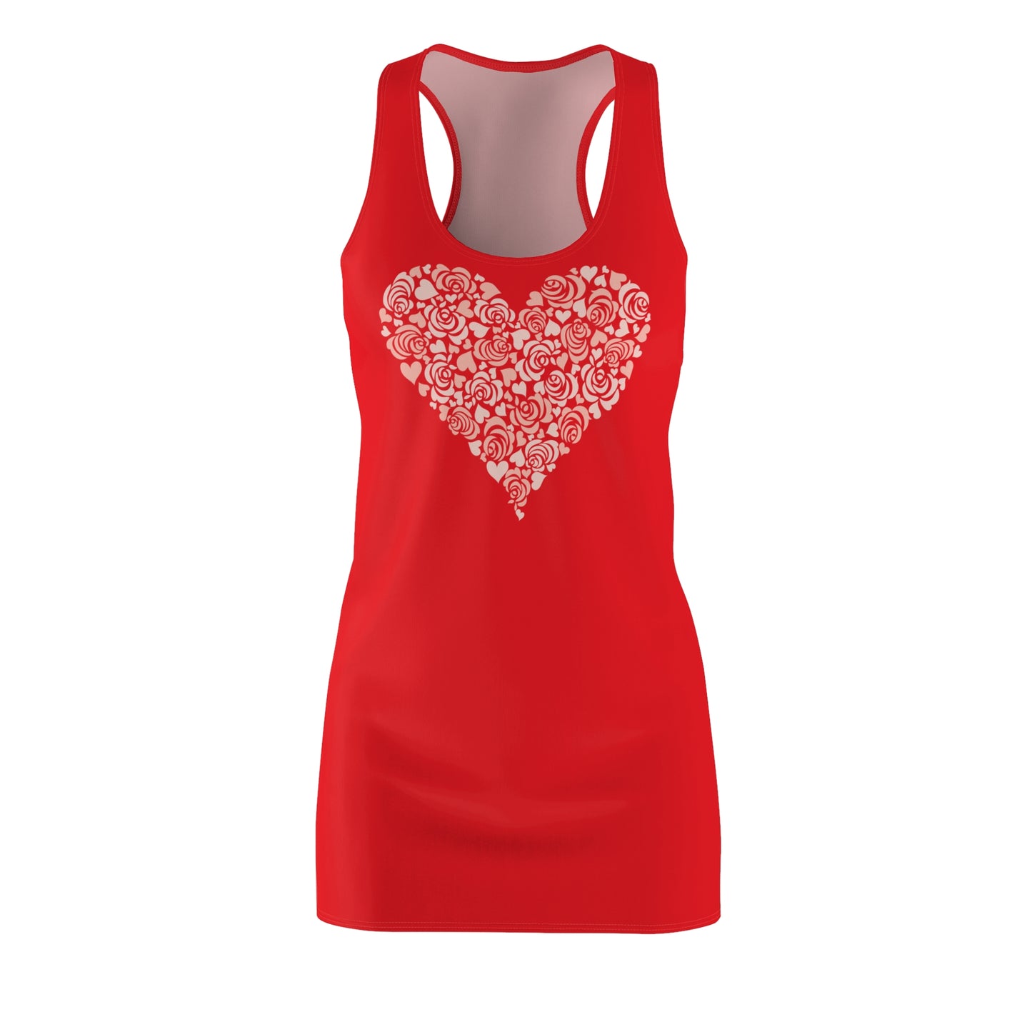 Rot Floral Heart Kleid Racerback Romantisches Sommerkleid
