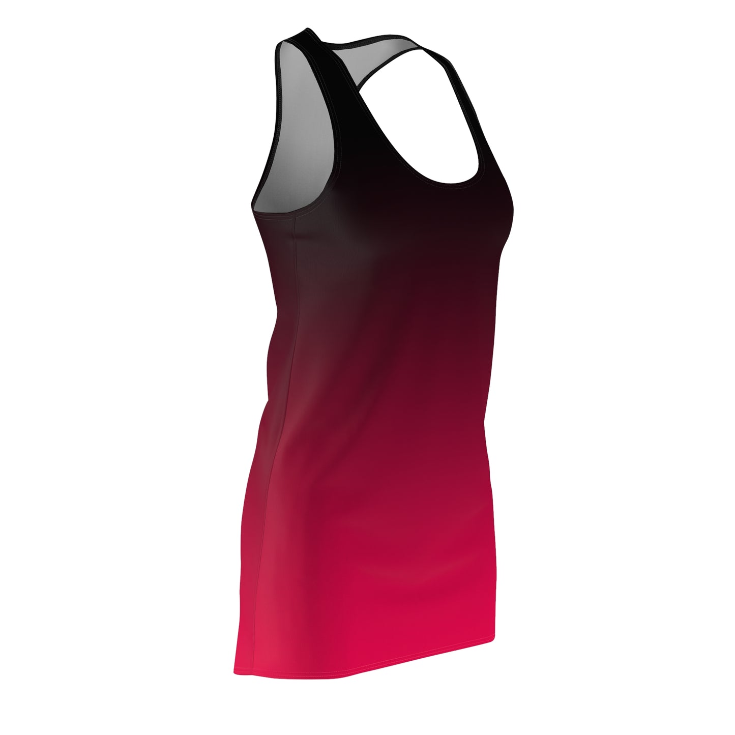 Schwarz-Rotes Racerback Kleid – Moderner Farbverlauf Look