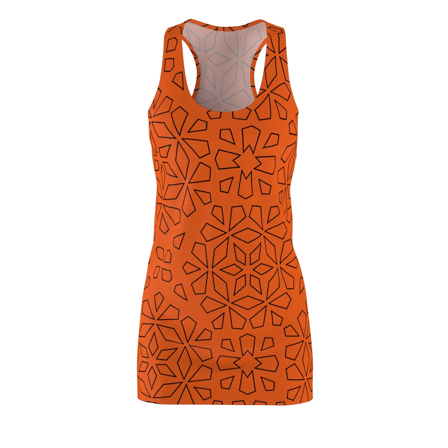 Orange Schwarz Racerback Kleid – Stylische Damenmode