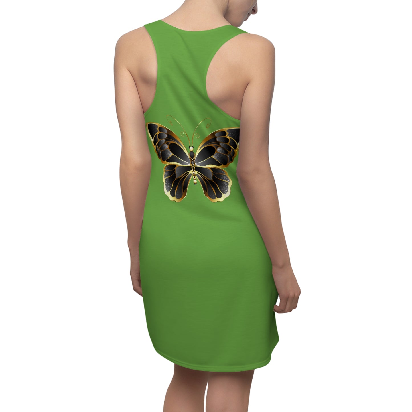 Grün Schmetterling Racerback Kleid Sommerkleid