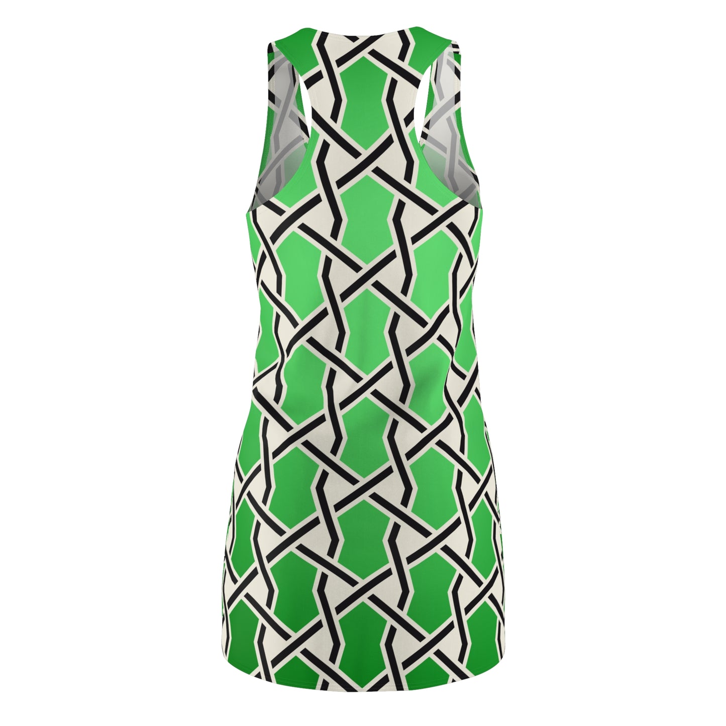 Grünes Racerback Kleid mit geometrischem Muster & Farbverlauf
