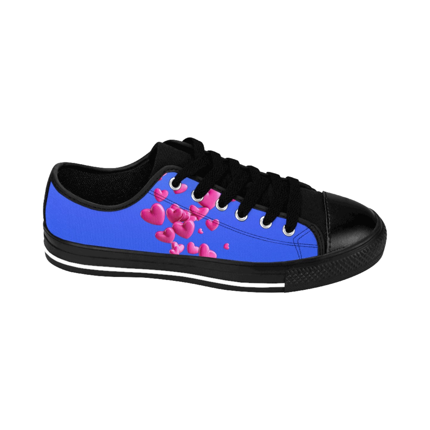 Blue Heart Canvas Sneakers Women Casual Lace-Up Shoes