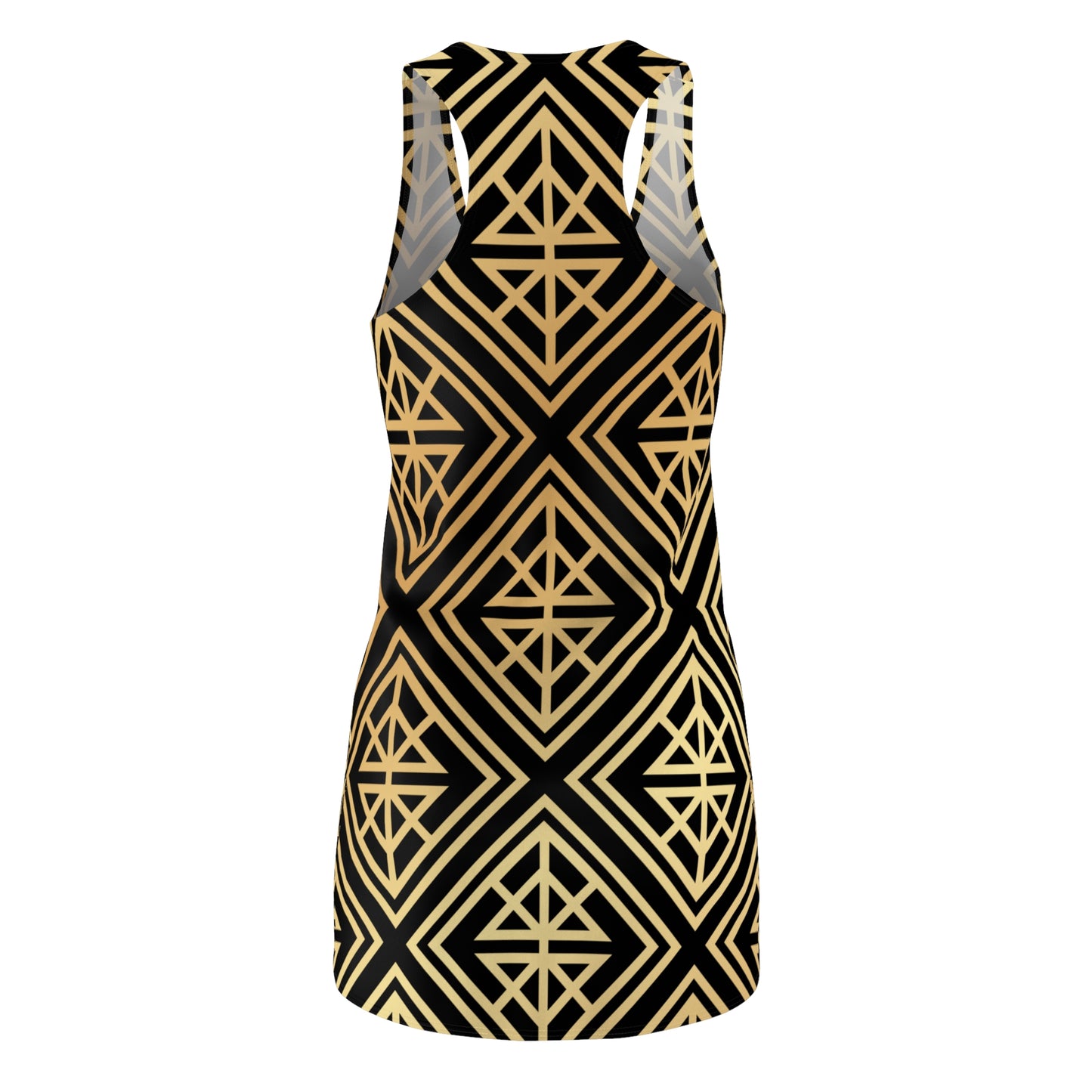Luxury Racerback Dress mit Geometric Gold Line Muster black