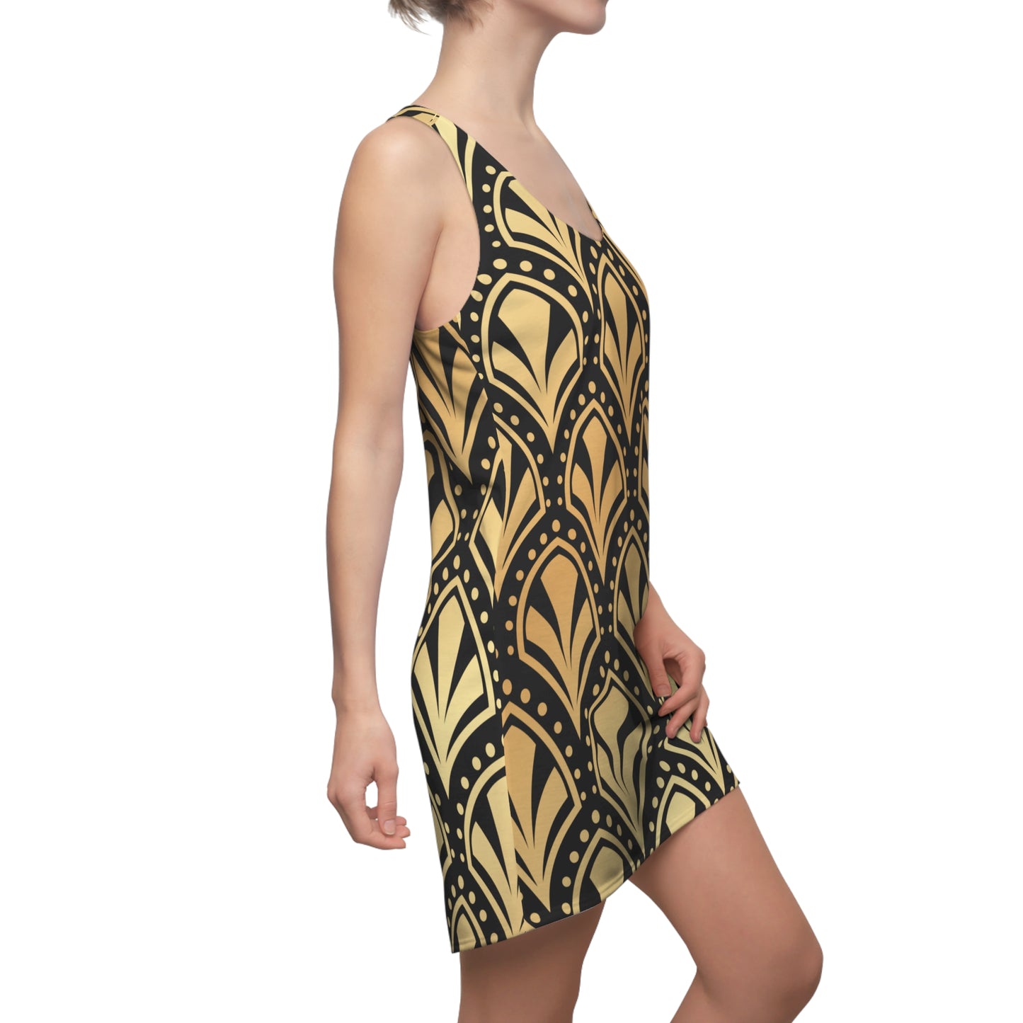 Luxury Racerback Dress mit Elegant Art Deco Muster