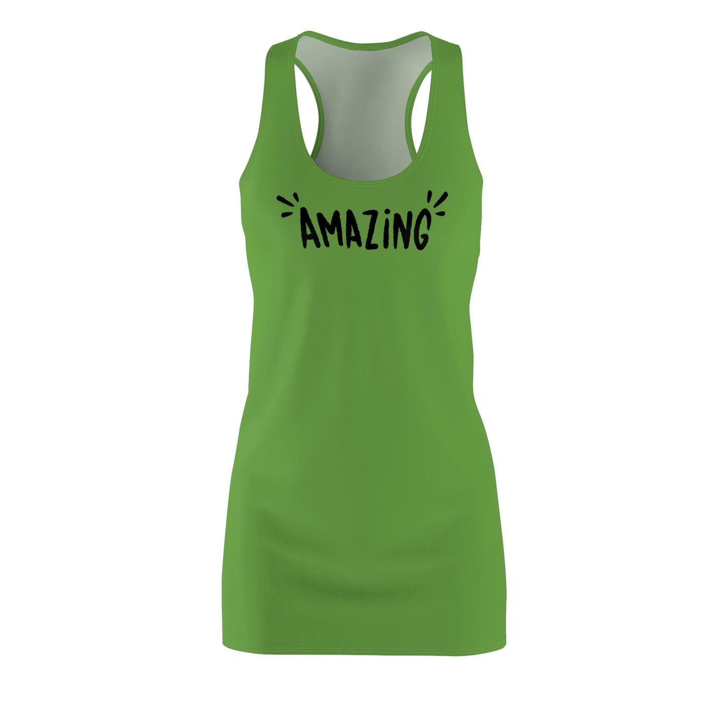 Racerback Damenkleid Sommer – „Amazing“ Statement, modern & lässig green