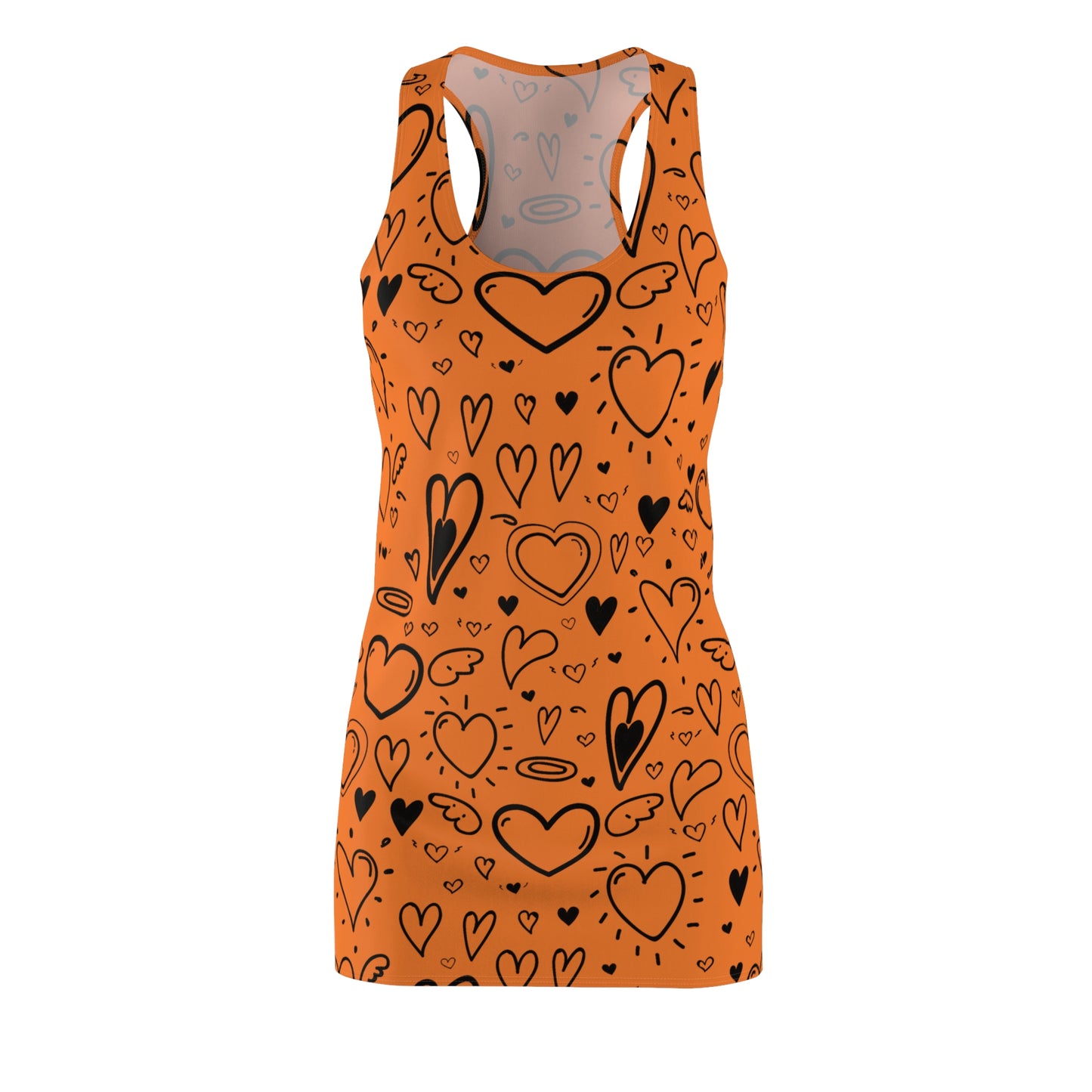 Herz Allover Racerback Kleid – Verspieltes Sommerkleid