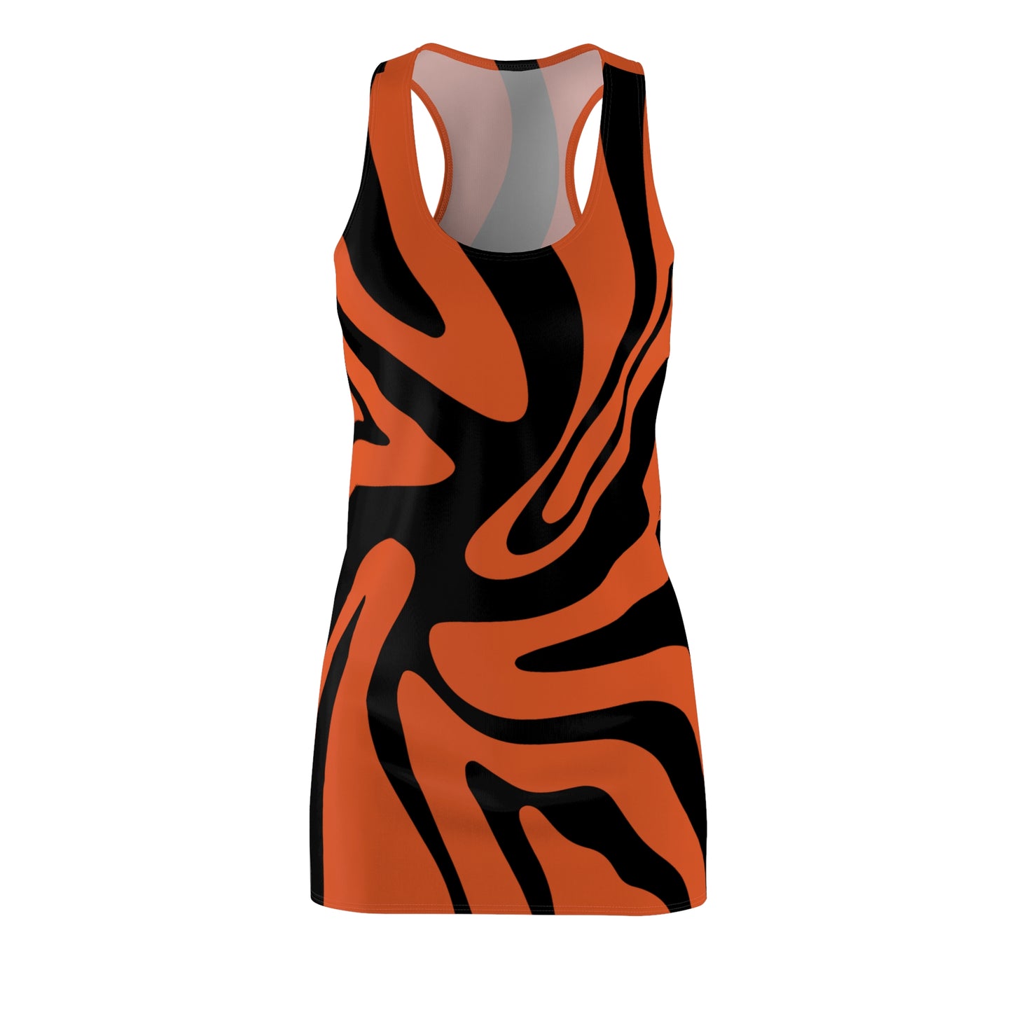Schwarz Damen Kleid Swirl Muster Racerback Sommer Bohemian Beach