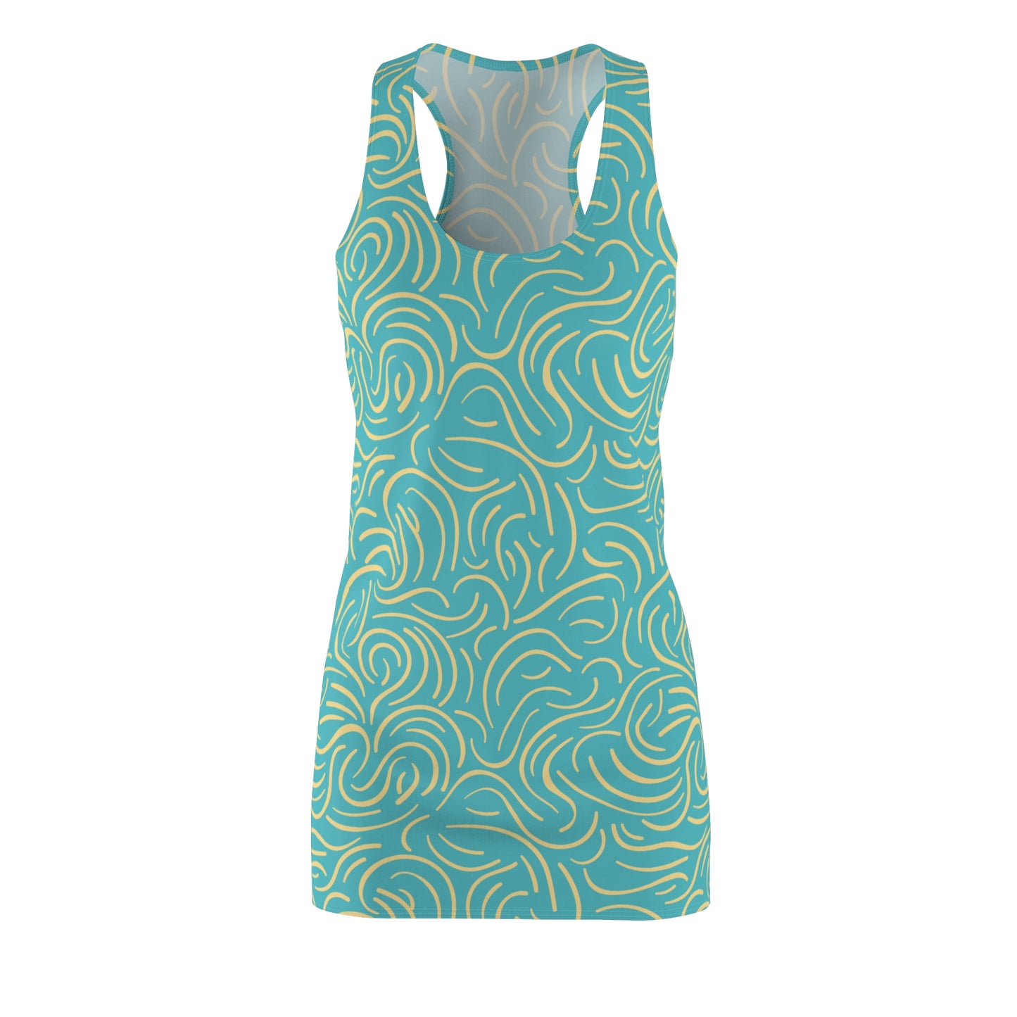 Türkis Wirbel Racerback Kleid – Trendige Sommer Damenmode
