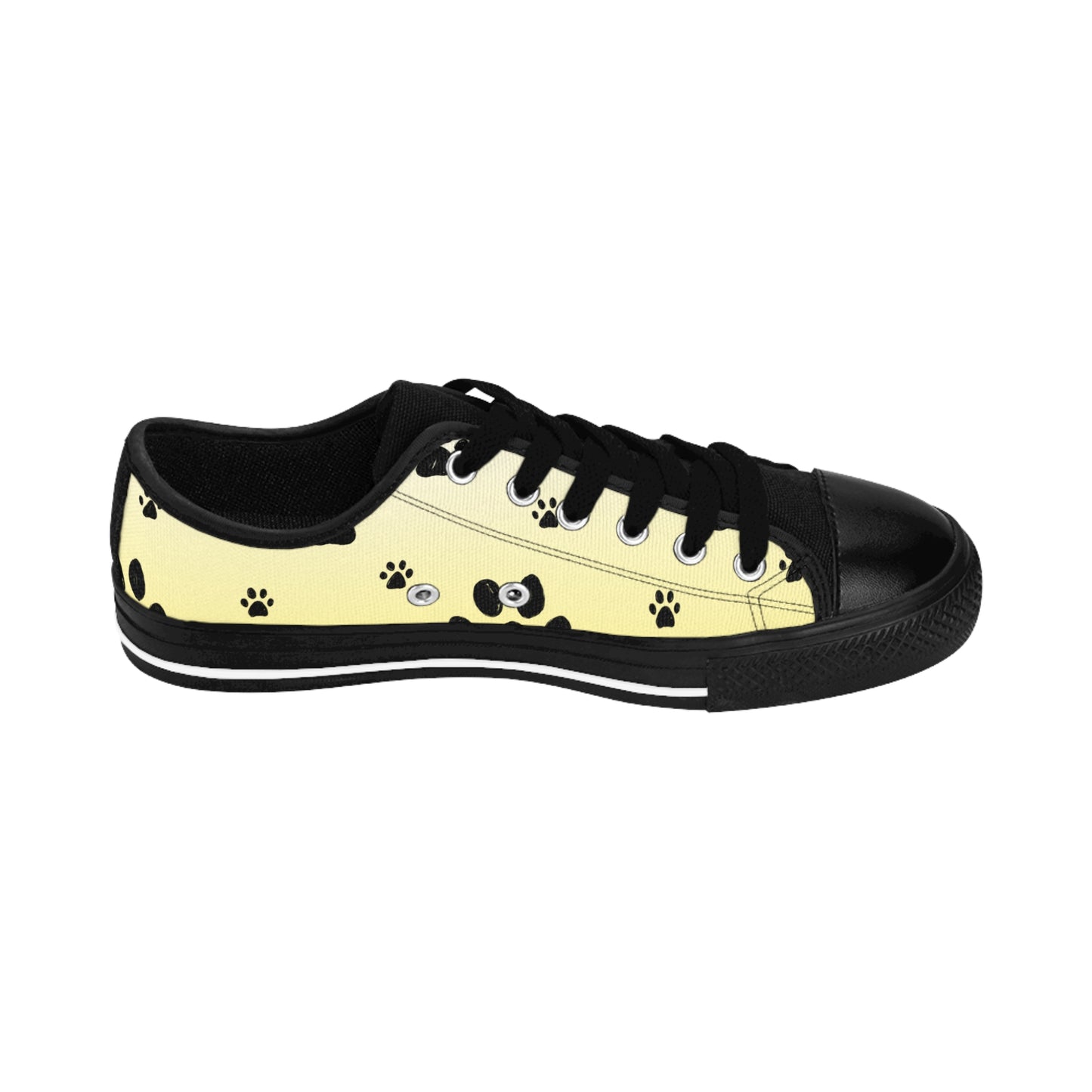 Damen Sneaker Pfoten Muster Canvas Freizeit Schuhe Low