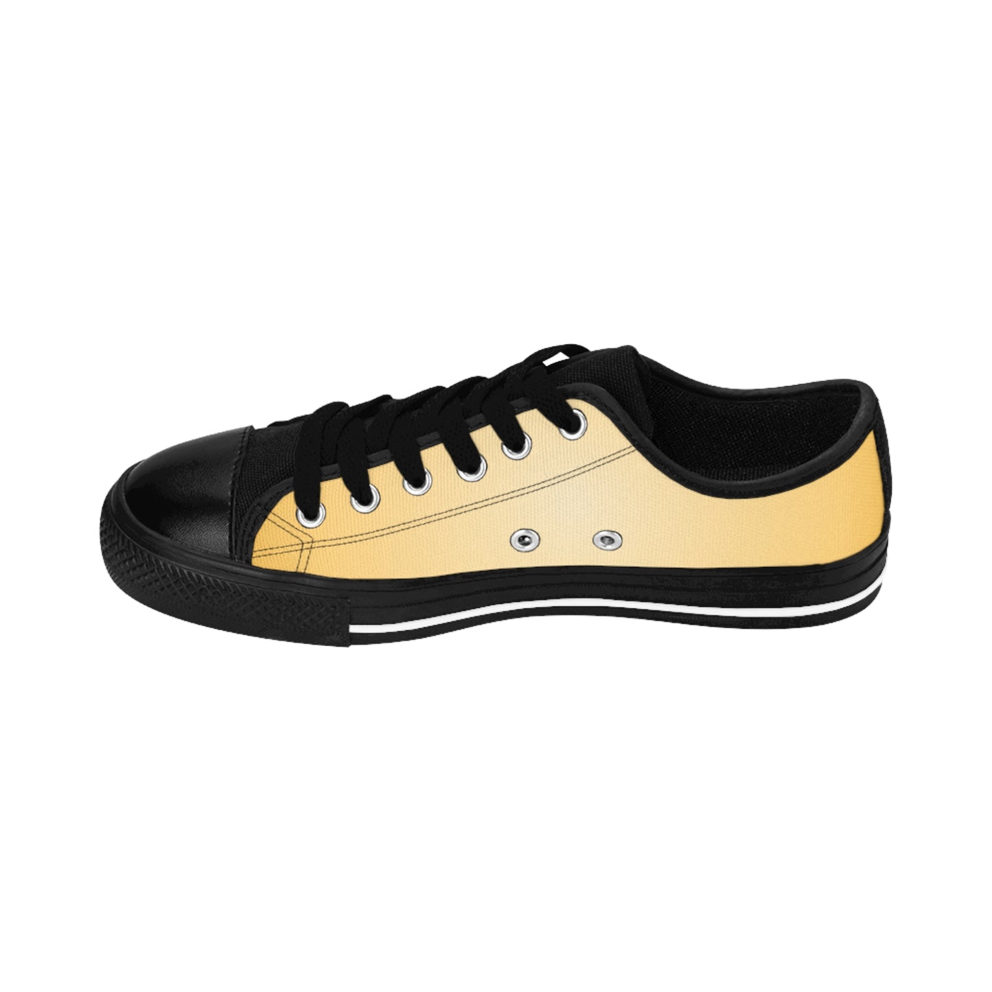 Yellow Gradient Canvas Sneakers Women Casual Lace-Up Shoes