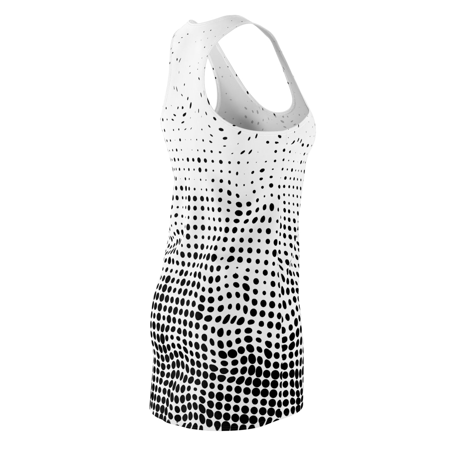 Punkte Gradient Racerback Kleid – Schwarz Weiß Sommerkleid