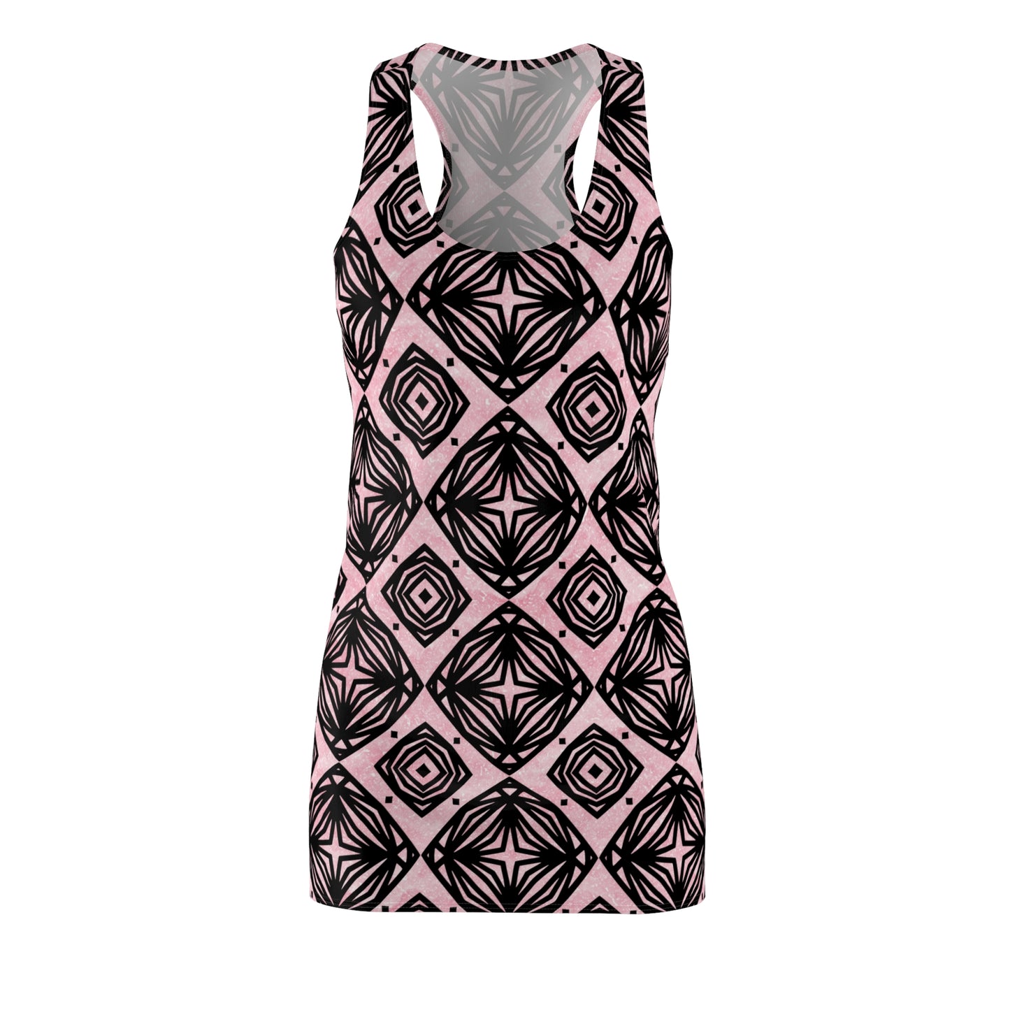 Rosa Racerback Kleid – Sommerkleid mit modernem Diamantmuster