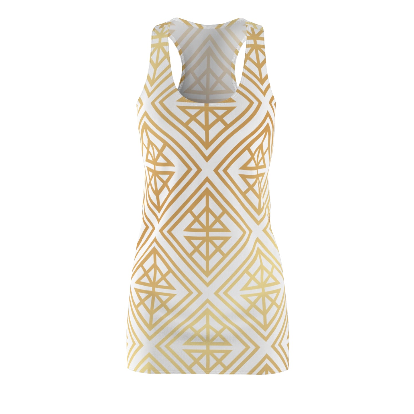 Luxury Racerback Dress mit Geometric Gold Line Muster