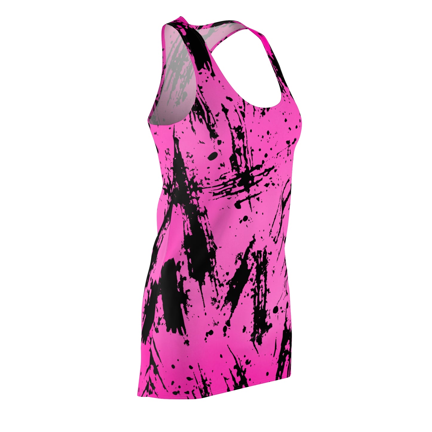 Racerback Kleid mit schwarzem Splash-Muster in Pink mit Farbverlauf