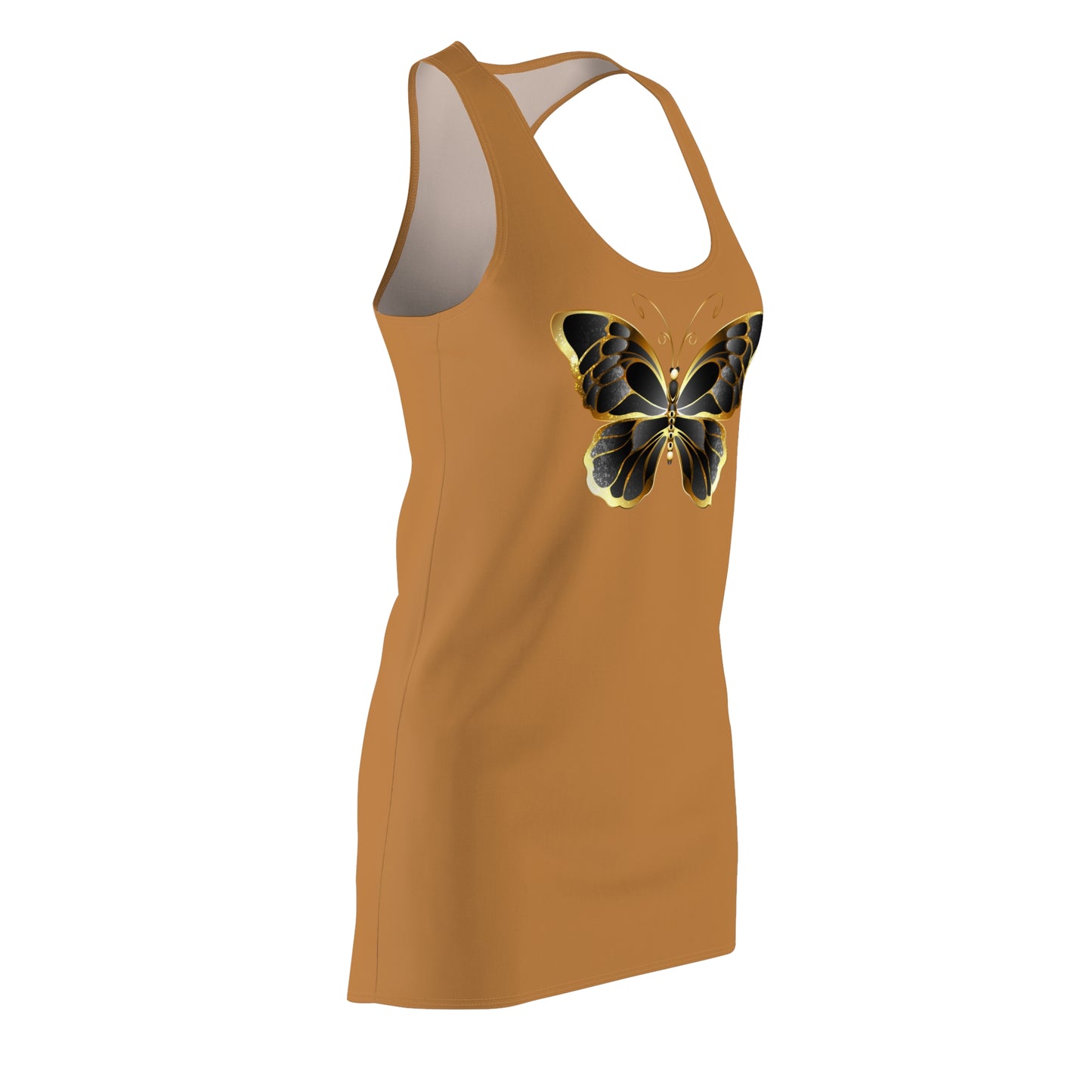 Hellbraun Schmetterling Racerback Kleid Sommerkleid