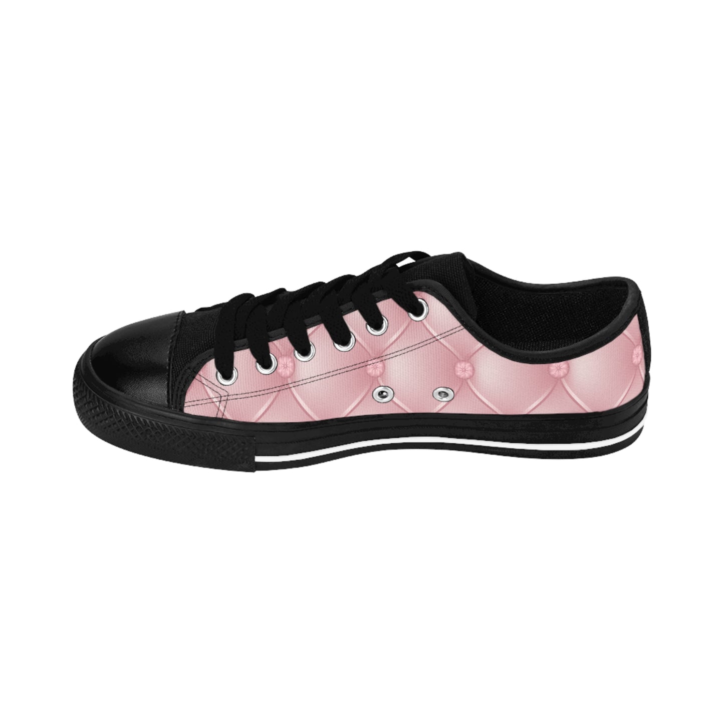 Damen Sneaker Rosa Steppmuster | Canvas Low Top Streetwear Schuhe