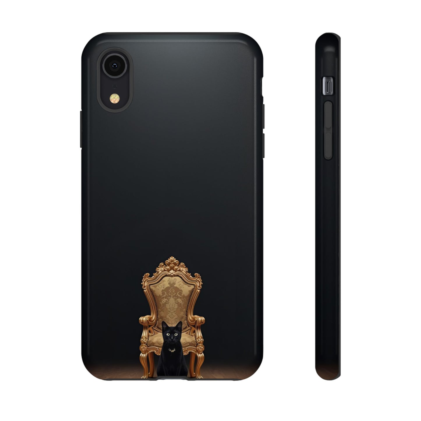 Black Cat on Golden Throne – Premium Phone Case Protective Slim