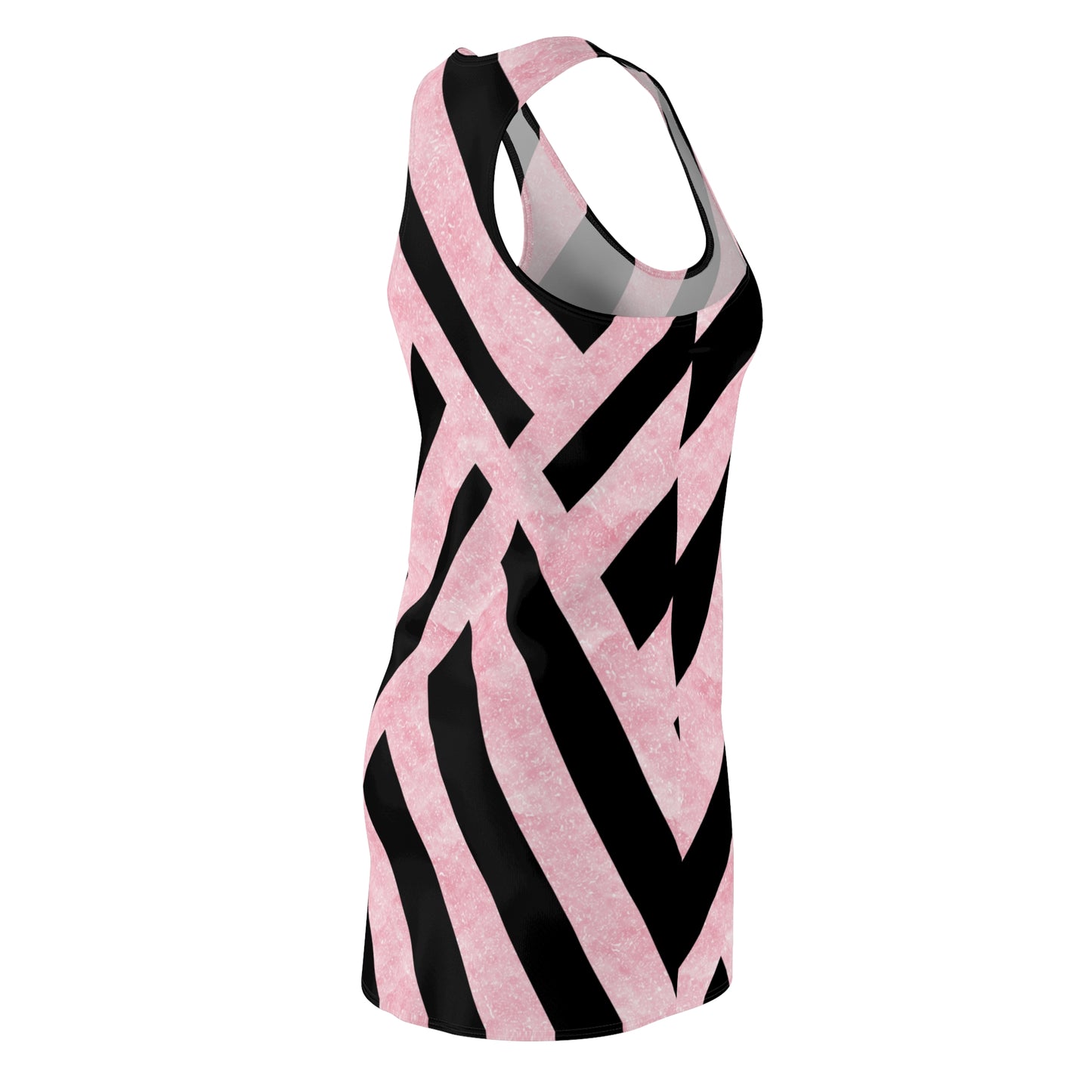 Rosa Racerback Kleid – Stylisches Sommerkleid mit Linienmuster