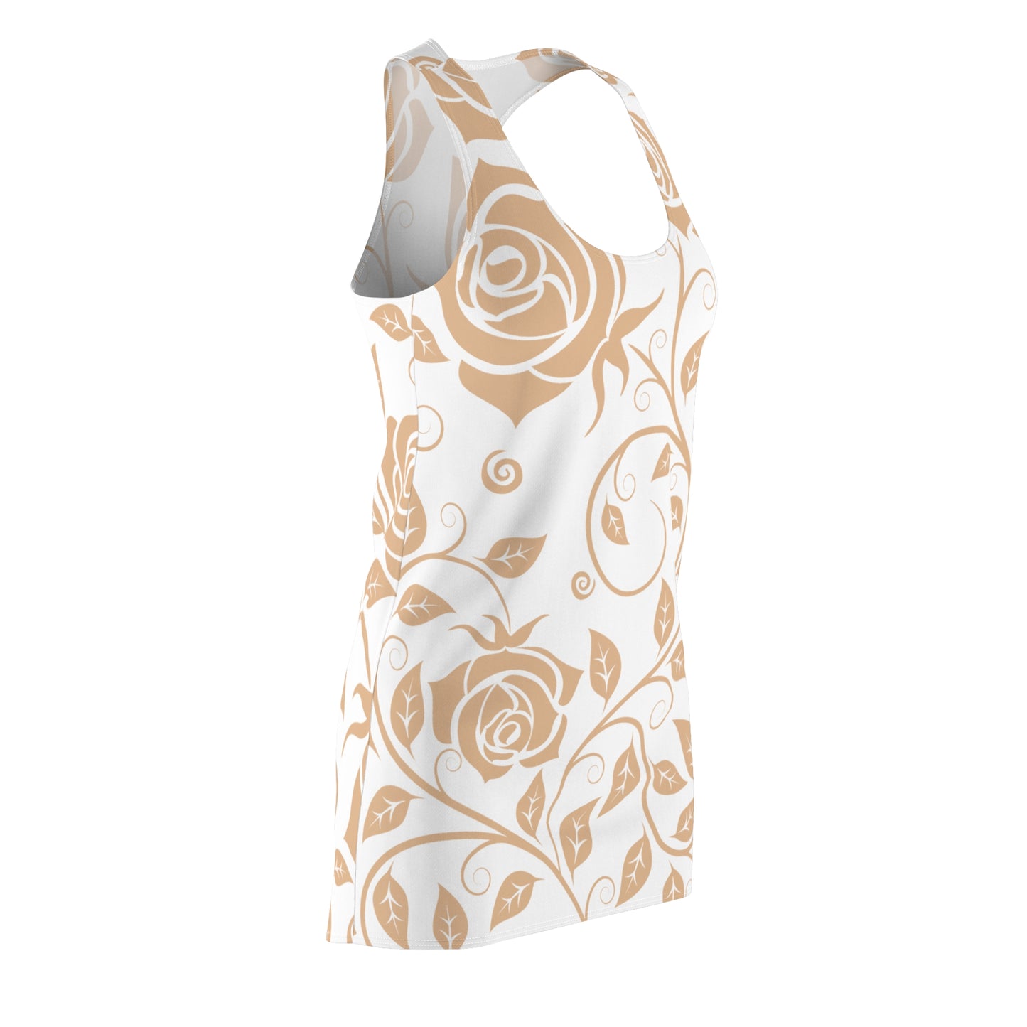 Floral Racerback Kleid Rose – Elegant in Beige & Weiß