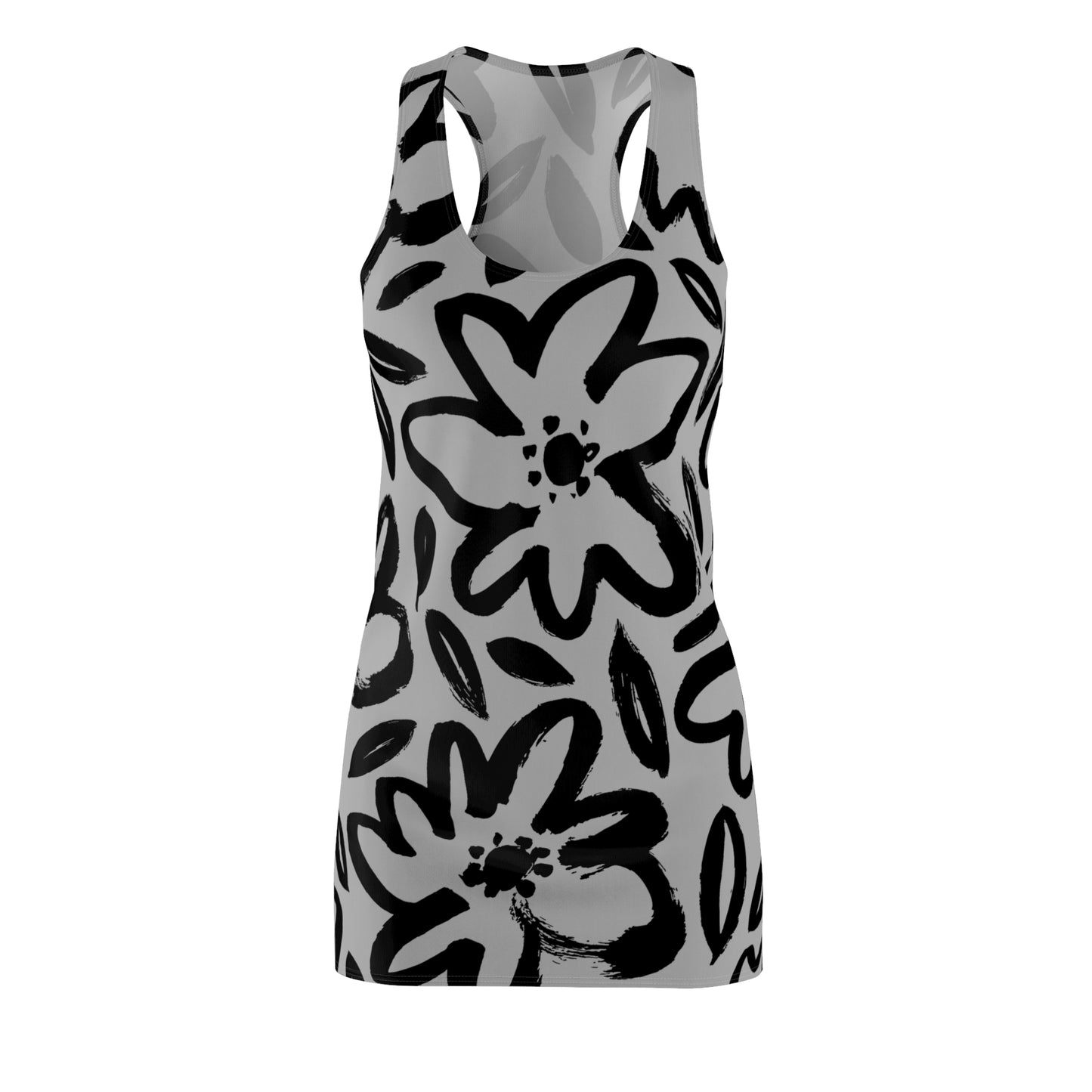 Racerback Kleid Damen Blumenmuster – Sommerkleid Strandkleid