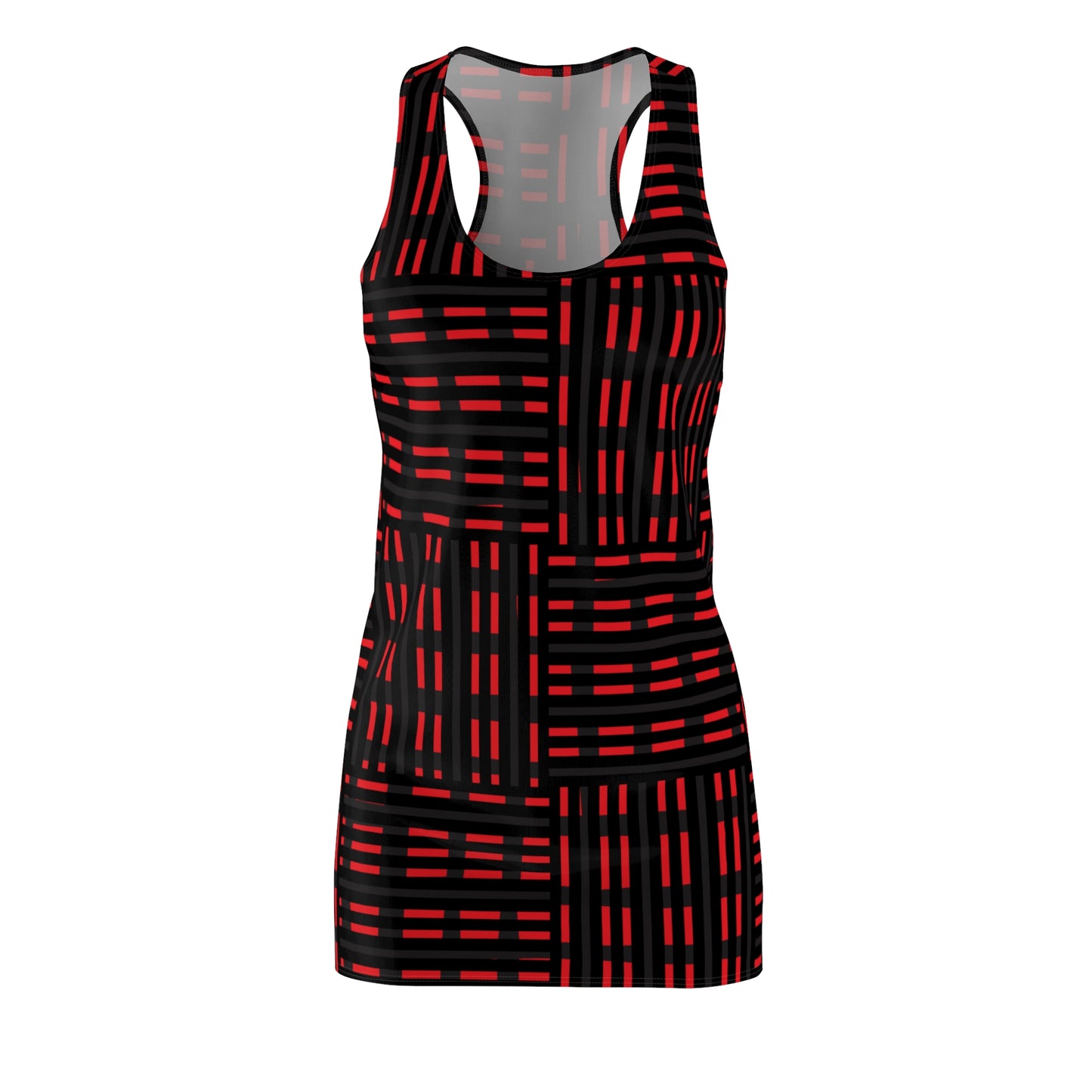 Schwarz Rotes Racerback Kleid – Modernes Sommerkleid