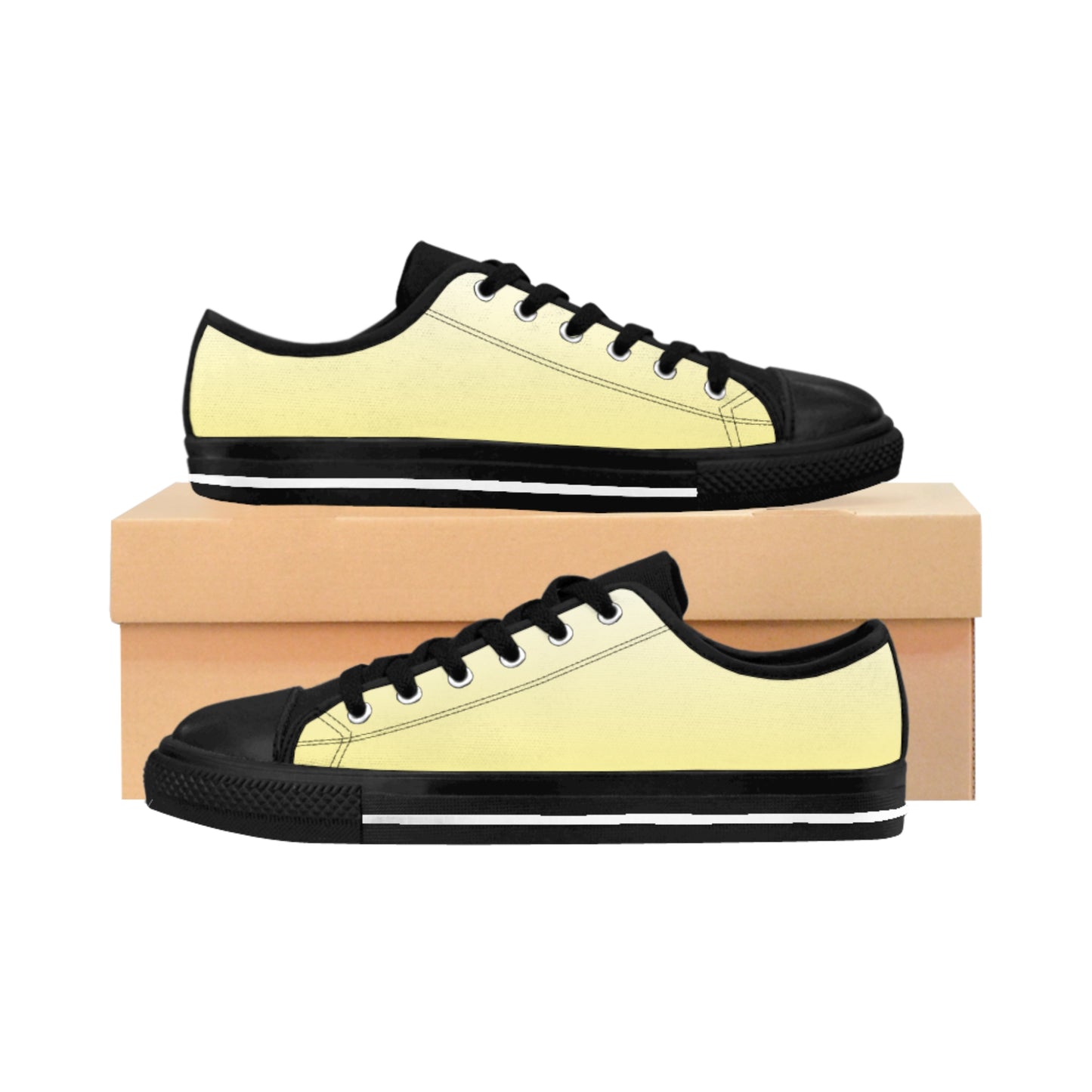 Damen Sneaker Gelb Schwarz Canvas Freizeit Schuhe Low