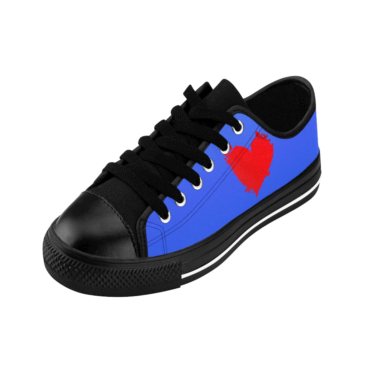 Damen Sneaker Blau mit Herz | Canvas Low Top Love Schuhe