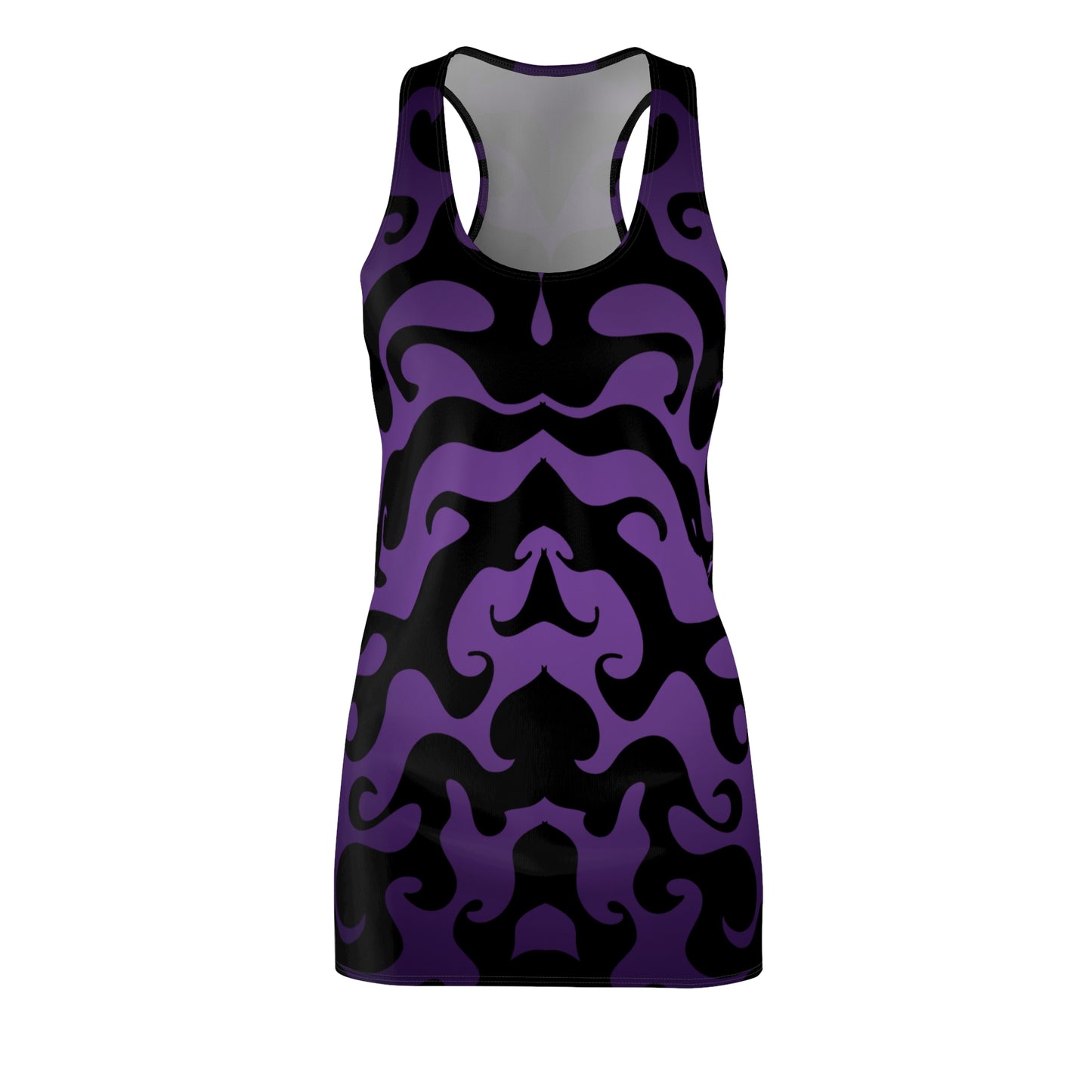 Racerback Kleid mit grafischem Ornamentmuster in Lila-Schwarz