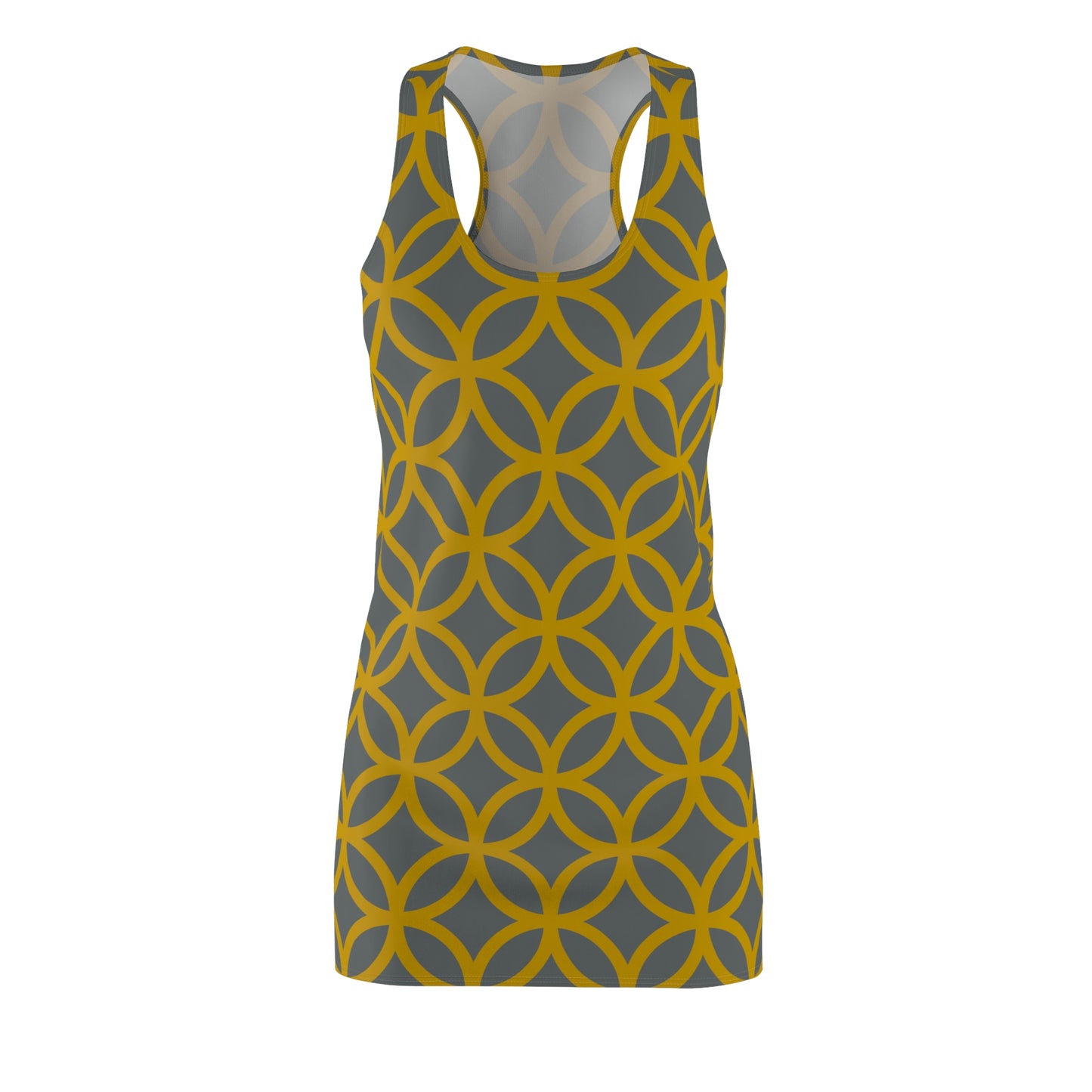 Luxury Racerback Dress mit Modern Circle Pattern Design