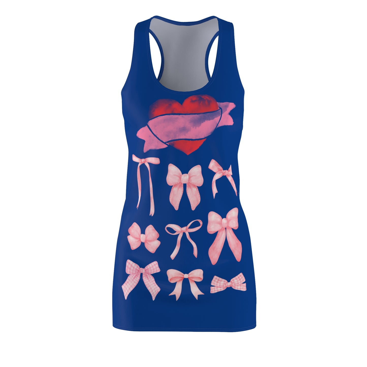 Herz & Schleifen Racerback Kleid – Romantisches Sommerkleid