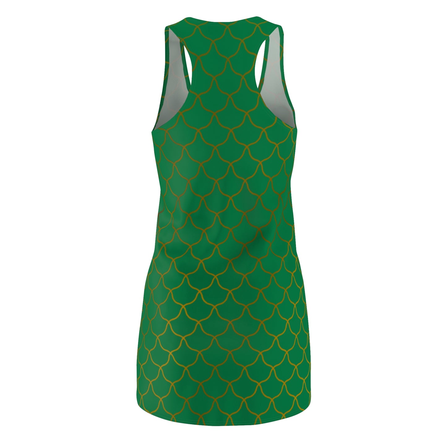 Luxury Racerback Dress mit Elegantem Goldmuster green