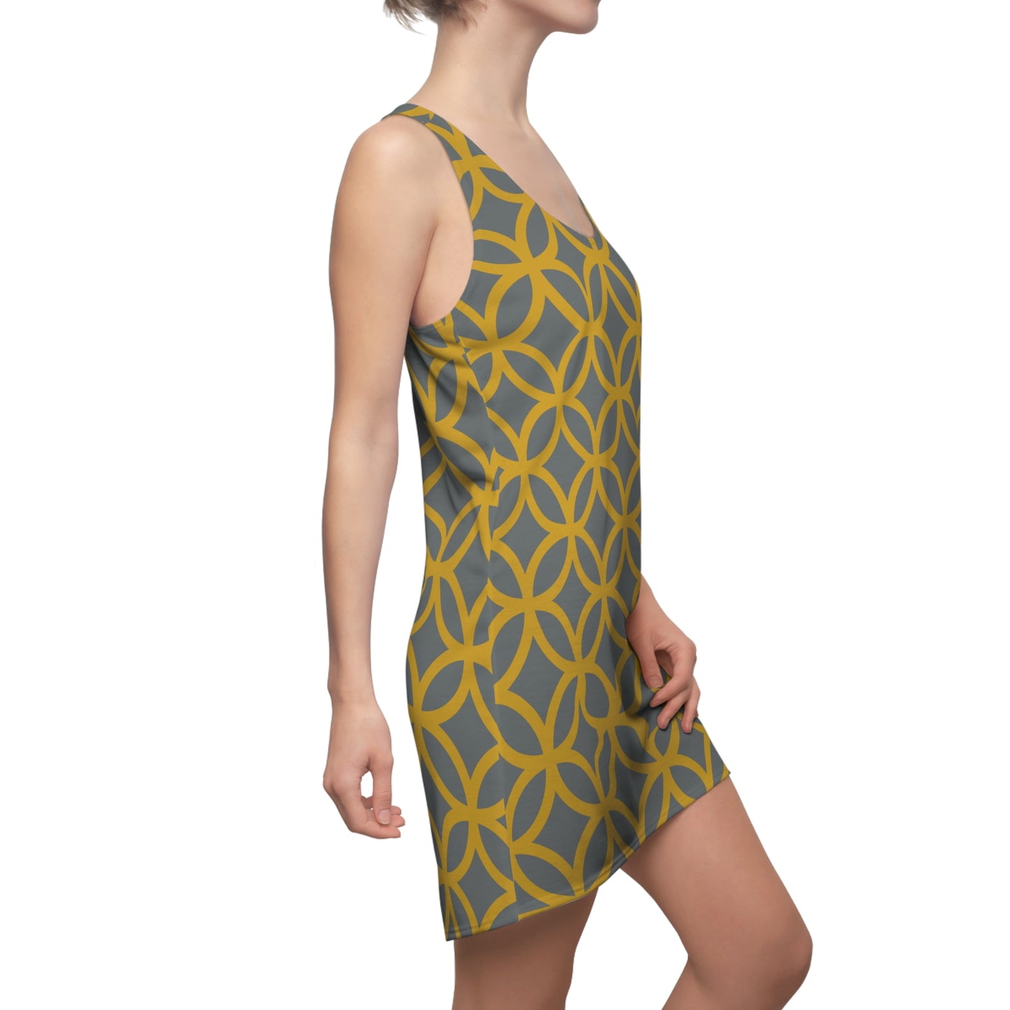 Luxury Racerback Dress mit Modern Circle Pattern Design
