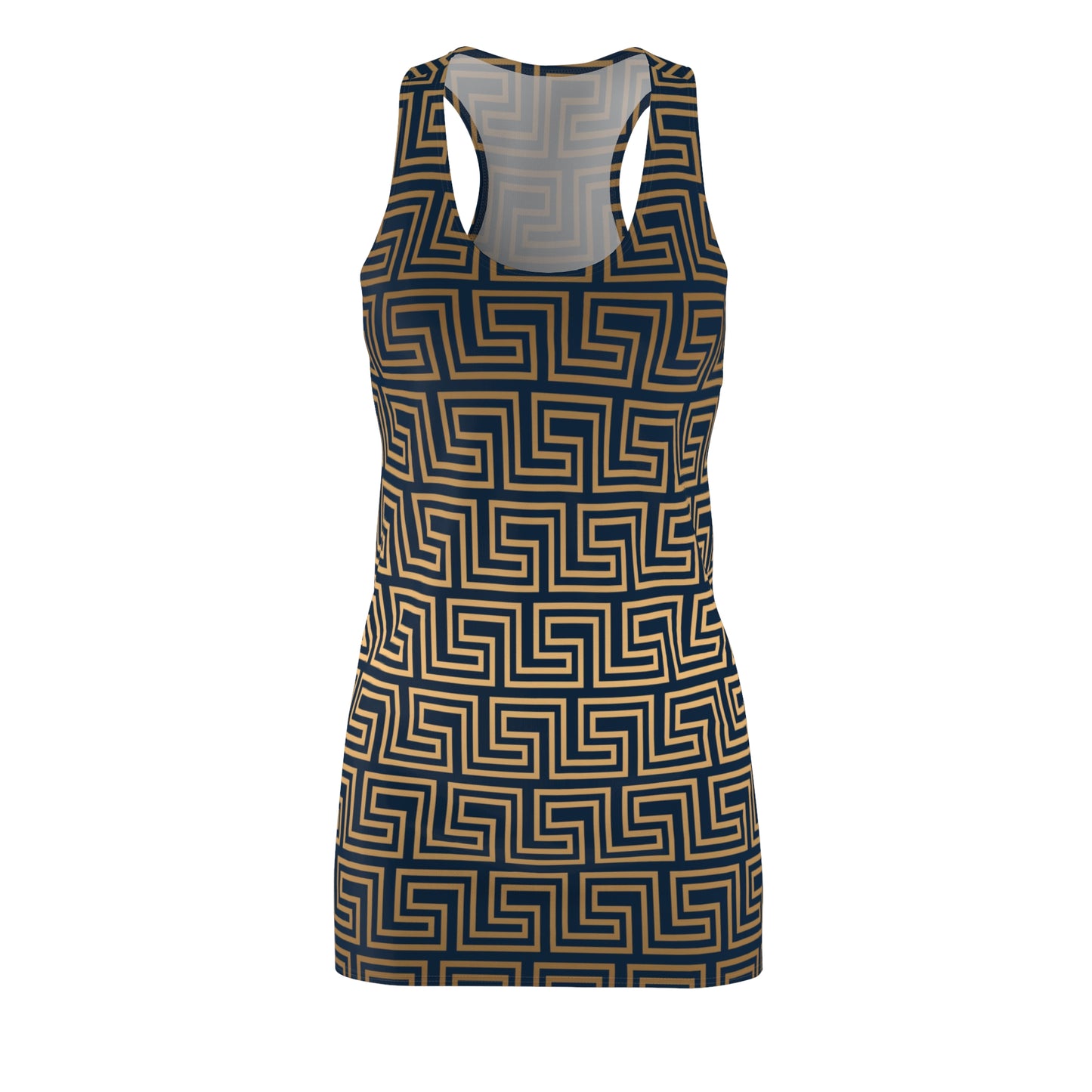 Greek Key Racerback Kleid | Geometrisches Retro Muster
