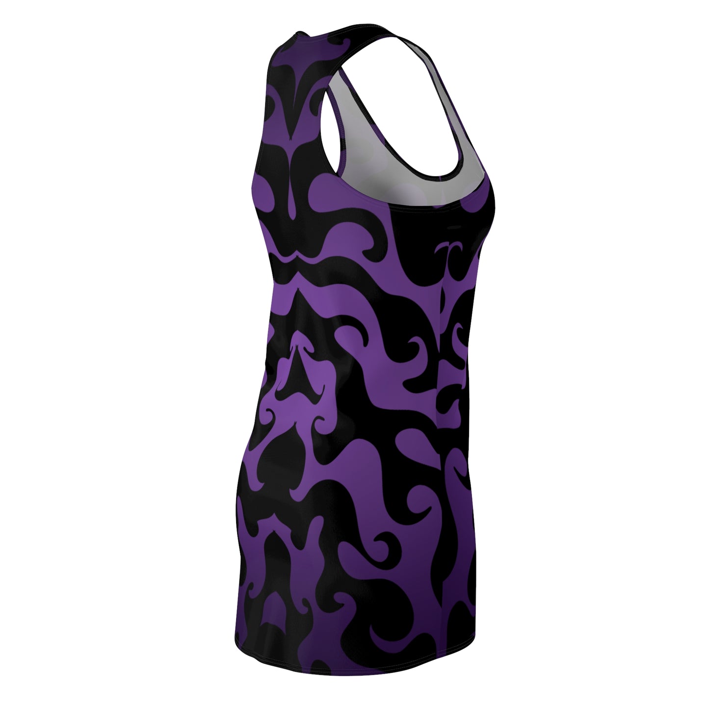 Racerback Kleid mit grafischem Ornamentmuster in Lila-Schwarz
