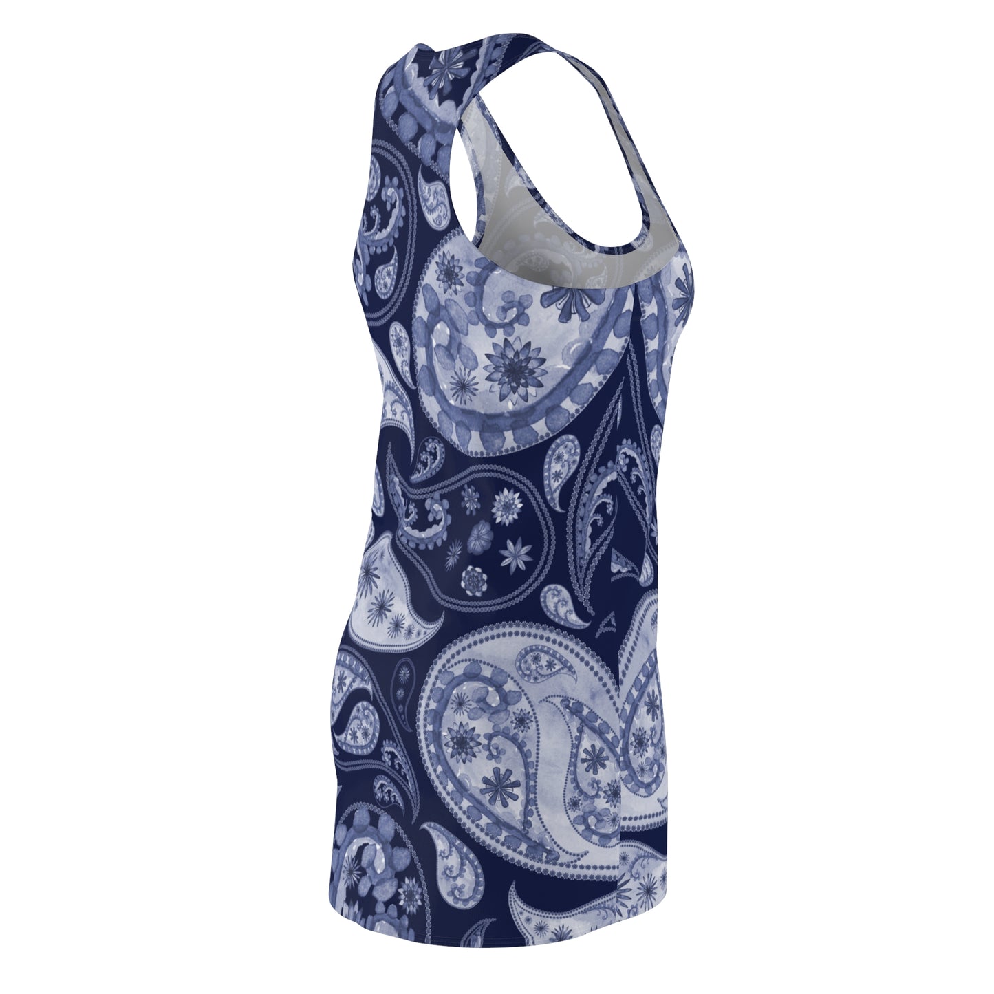 Dunkelblau Paisley Racerback Kleid – Maritim Sommerkleid