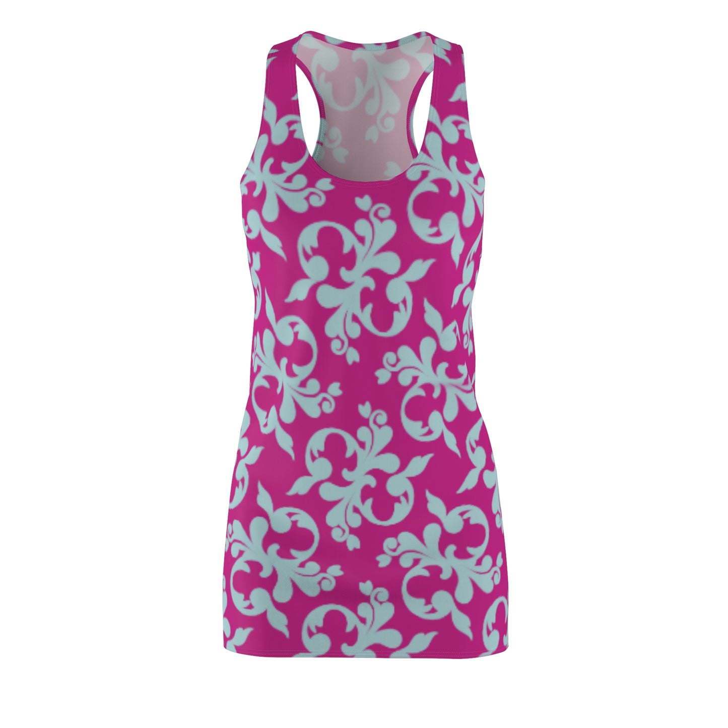 Pink Türkis Floral Racerback Kleid – Sommer Damenmode