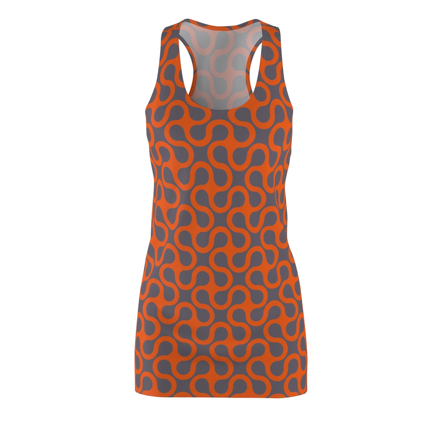 Oranges Damen Kleid Abstrakt Grau Racerback Sommer Casual