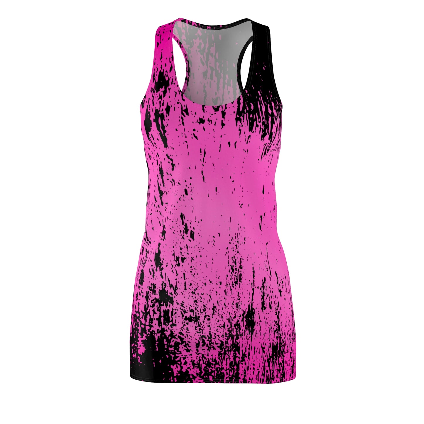 Racerback Kleid mit schwarzem Grunge-Muster in Pink mit Farbverlauf