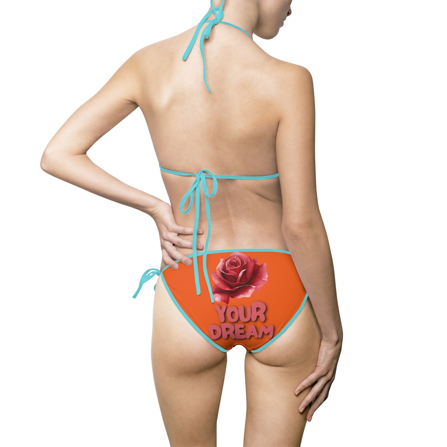 Damen Bikini YOUR DREAM Rosenmotiv Sommermode Strand Orange