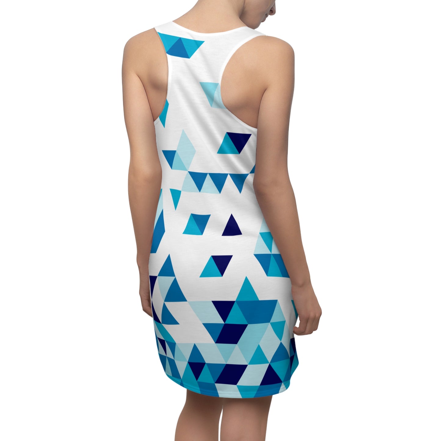 Dreieck Racerback Kleid – Blau Weiß Sommerkleid