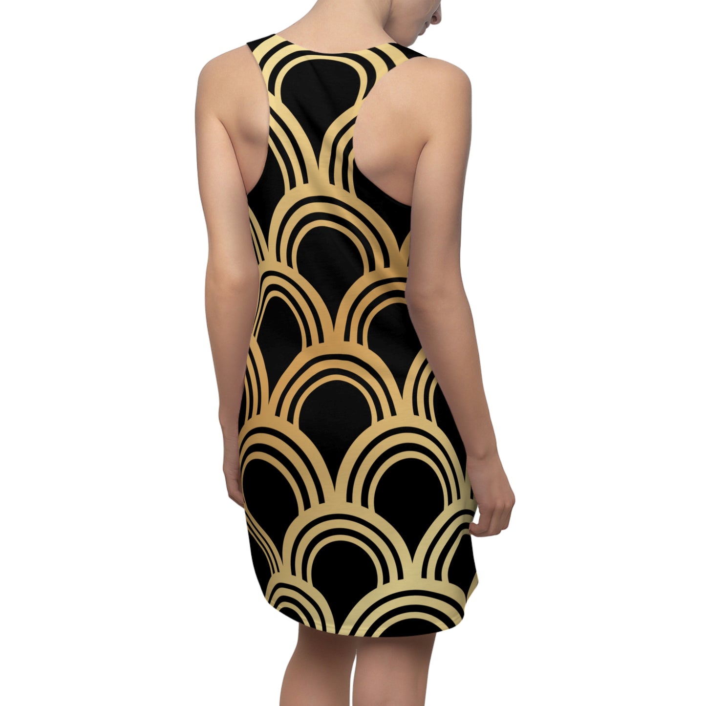 Luxury Racerback Dress mit Art Deco Bogen Muster
