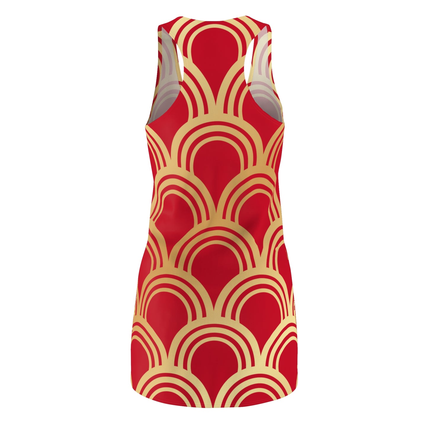 Luxury Racerback Dress mit Art Deco Bogen Muster red