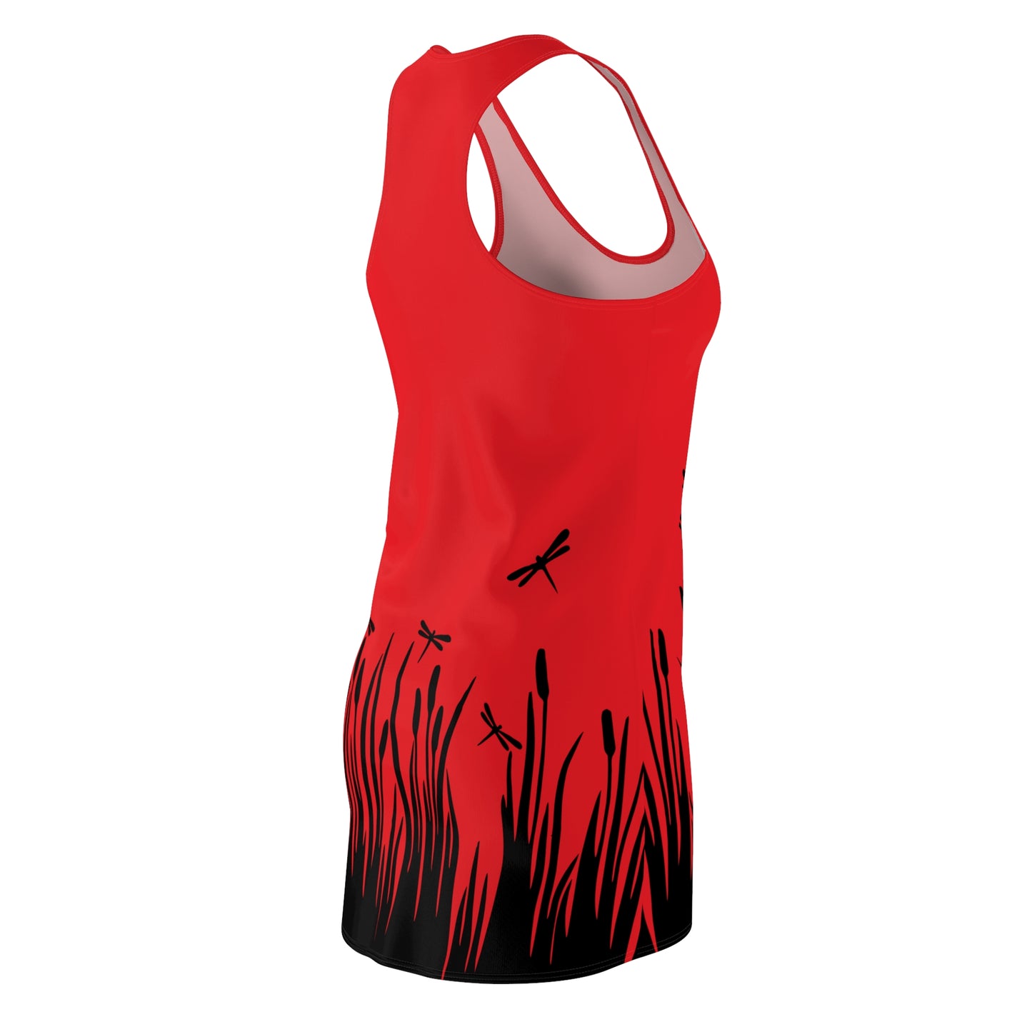 Rotes Damen Kleid Libellen Design Racerback Sommer Freizeit Party