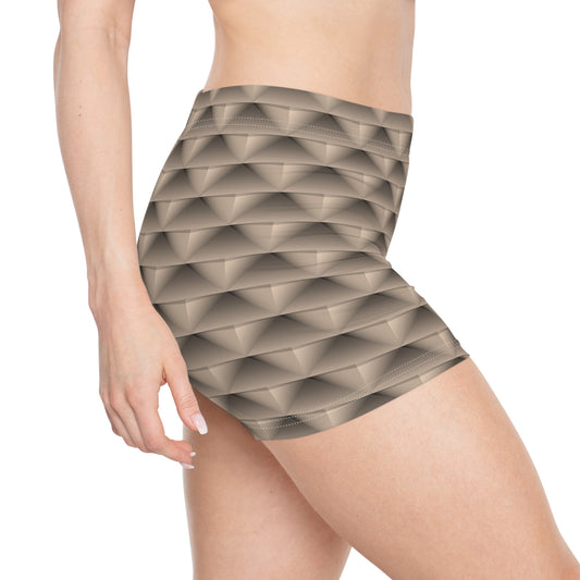 Damen Shorts 3D Effekt Geometrisches Muster Bequem Modern