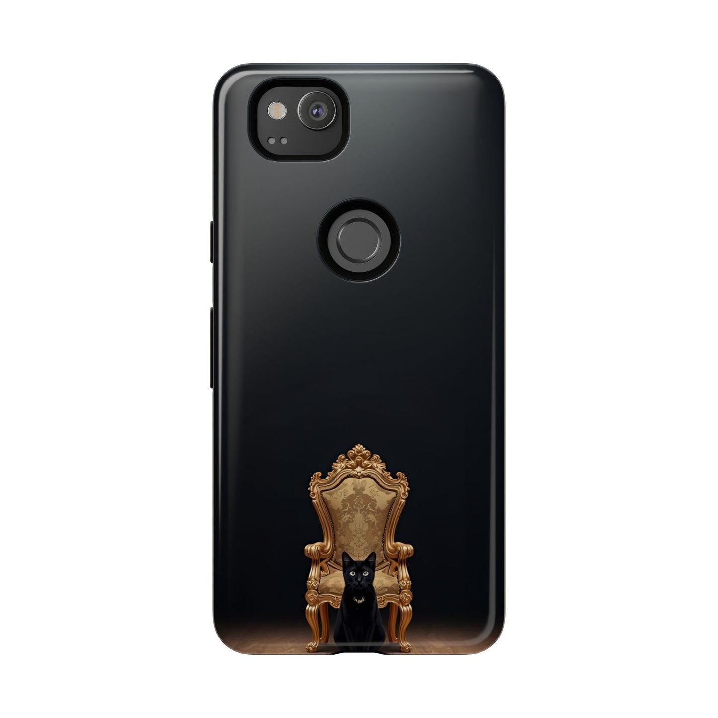 Black Cat on Golden Throne – Premium Phone Case Protective Slim