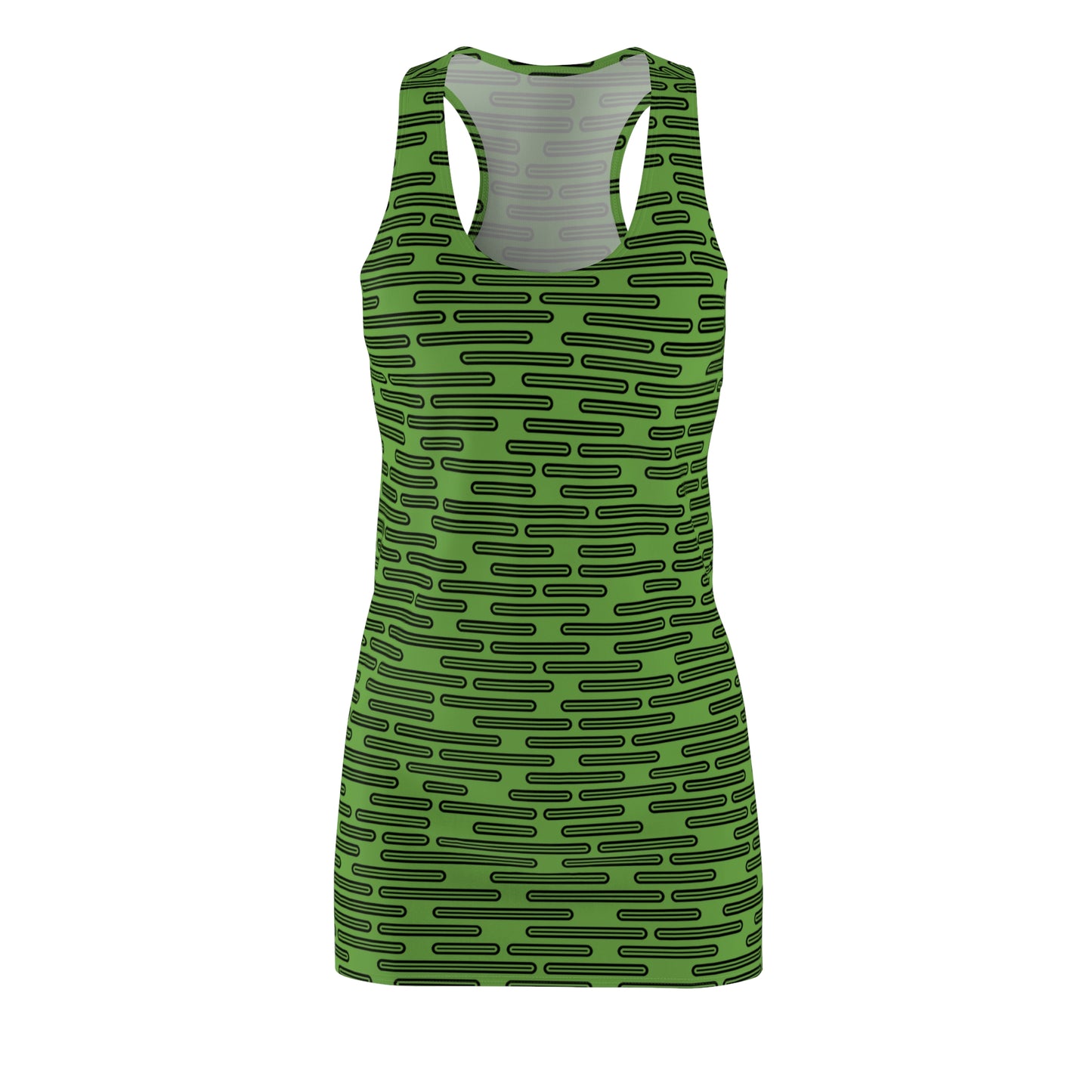 Schwarz Grün Racerback Kleid – Modernes Sommerkleid