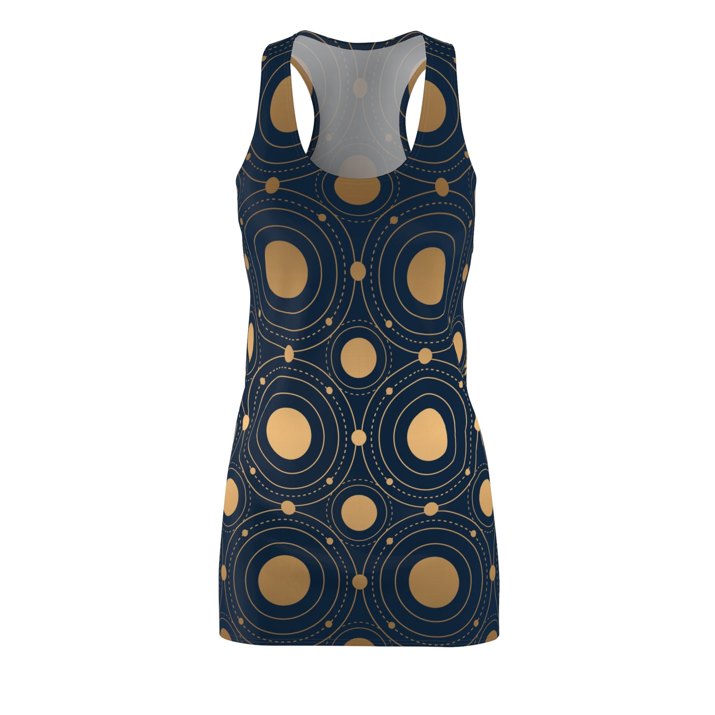 Retro Circle Pattern Racerback | Geometrisches Vintage Kleid