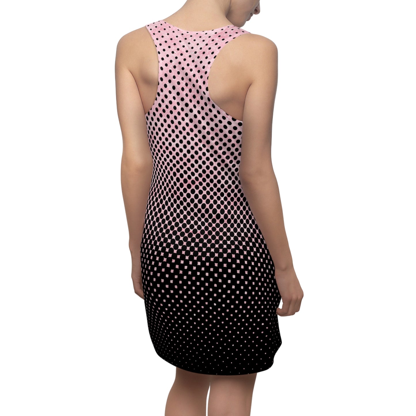 Rosa Racerback Kleid – Modernes Sommerkleid mit Punktverlauf